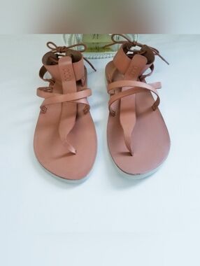 NEW Free People Vacation Day Wrap Sandal Brown/Tan Leather Strappy Sandals NWOB